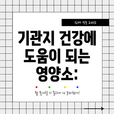 기관지 건강에 도움이 되는 영양소: