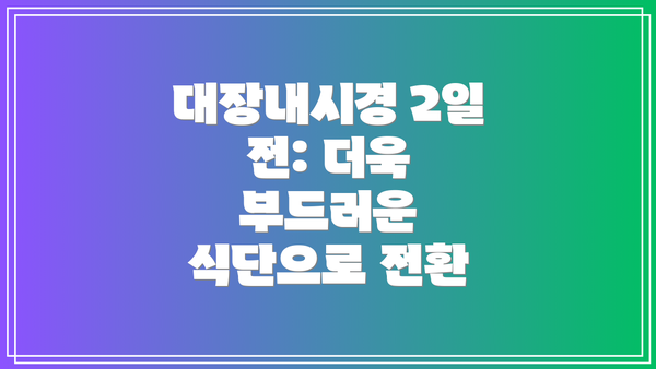 대장내시경 2일 전: 더욱 부드러운 식단으로 전환