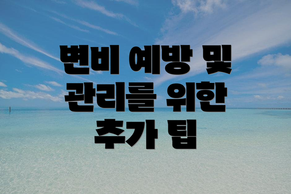 변비 예방 및 관리를 위한 추가 팁