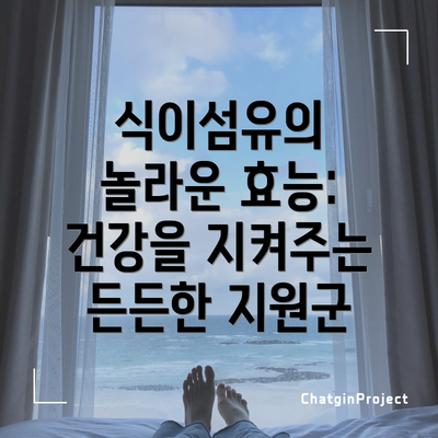 식이섬유의 놀라운 효능: 건강을 지켜주는 든든한 지원군