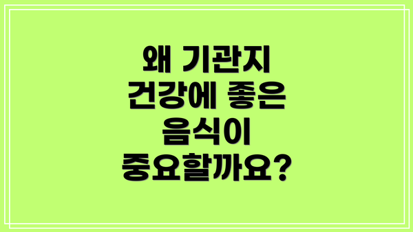 왜 기관지 건강에 좋은 음식이 중요할까요?