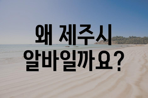 왜 제주시 알바일까요?