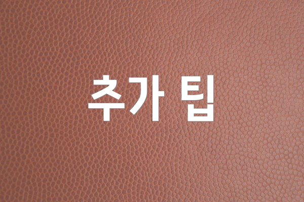 추가 팁