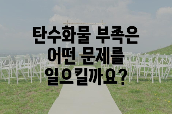 탄수화물 부족은 어떤 문제를 일으킬까요?