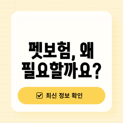 펫보험, 왜 필요할까요?