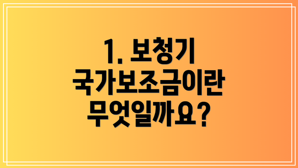 1. 보청기 국가보조금이란 무엇일까요?