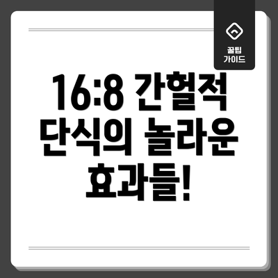 16:8 간헐적 단식의 놀라운 효과들!