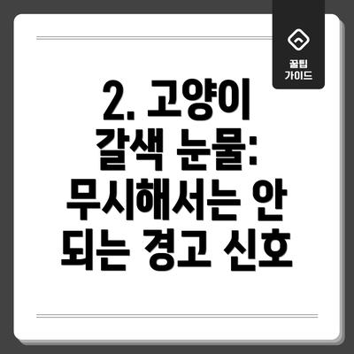 2. 고양이 갈색 눈물: 무시해서는 안 되는 경고 신호