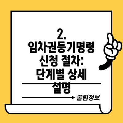 2. 임차권등기명령 신청 절차: 단계별 상세 설명
