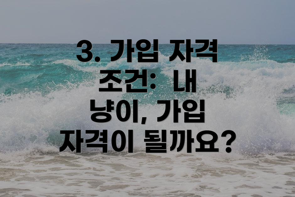 3. 가입 자격 조건:  내 냥이, 가입 자격이 될까요?