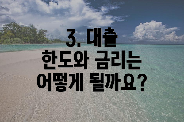 3. 대출 한도와 금리는 어떻게 될까요?