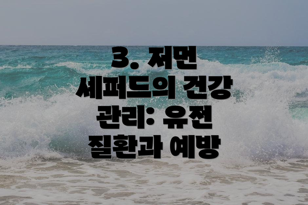 3. 저먼 셰퍼드의 건강 관리: 유전 질환과 예방