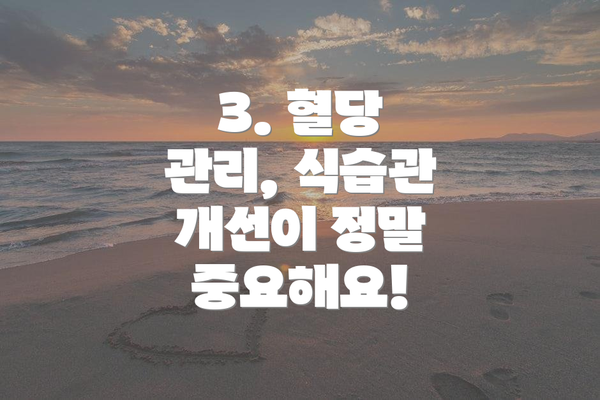 3. 혈당 관리, 식습관 개선이 정말 중요해요!