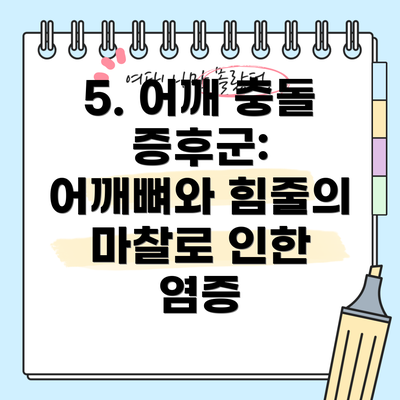 5. 어깨 충돌 증후군: 어깨뼈와 힘줄의 마찰로 인한 염증