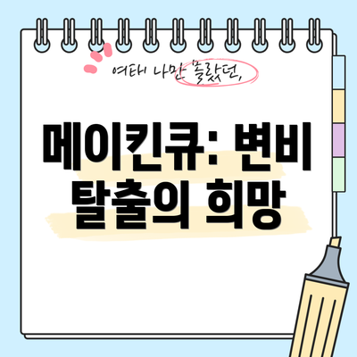 메이킨큐: 변비 탈출의 희망