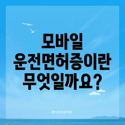 모바일 운전면허증이란 무엇일까요?