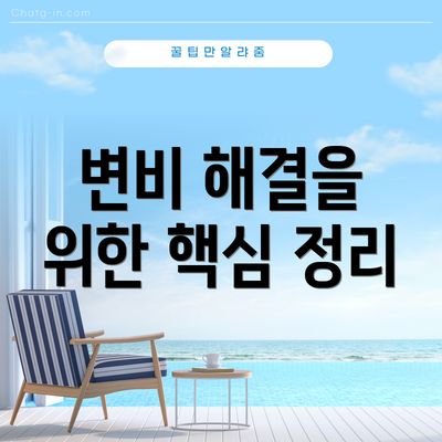 변비 해결을 위한 핵심 정리