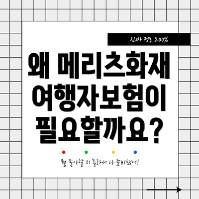 왜 메리츠화재 여행자보험이 필요할까요?