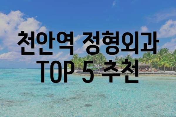 천안역 정형외과 TOP 5 추천