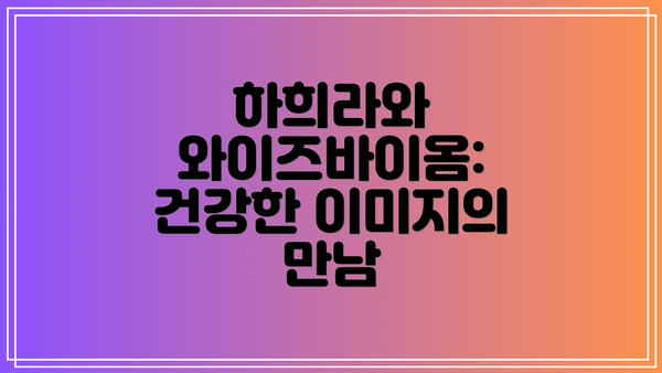 하희라와 와이즈바이옴: 건강한 이미지의 만남