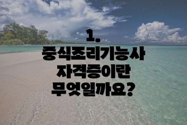 1. 중식조리기능사 자격증이란 무엇일까요?