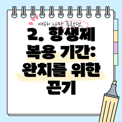 2. 항생제 복용 기간:  완치를 위한 끈기