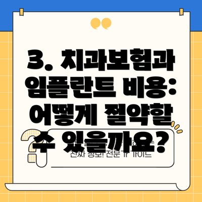 3. 치과보험과 임플란트 비용:  어떻게 절약할 수 있을까요?