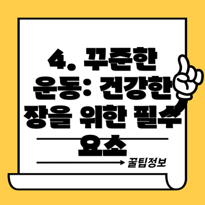 4. 꾸준한 운동: 건강한 장을 위한 필수 요소