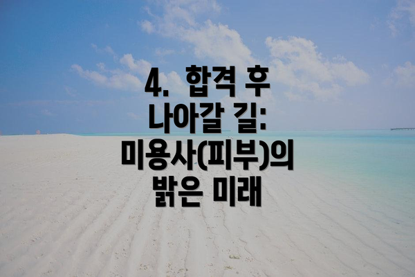 4.  합격 후 나아갈 길:  미용사(피부)의 밝은 미래
