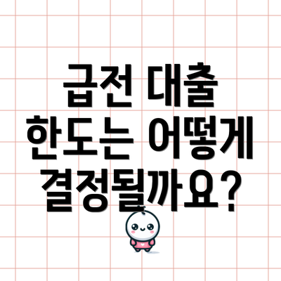 급전 대출 한도는 어떻게 결정될까요?