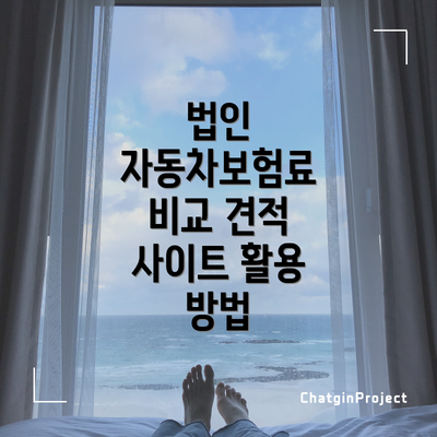 법인 자동차보험료 비교 견적 사이트 활용 방법