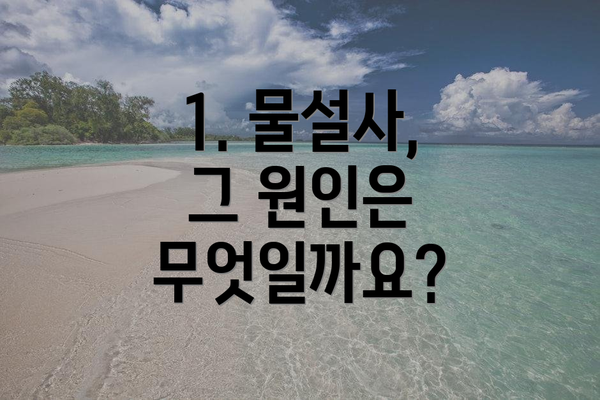 1. 물설사, 그 원인은 무엇일까요?