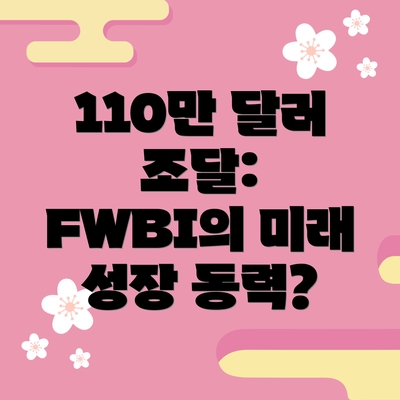 110만 달러 조달: FWBI의 미래 성장 동력?