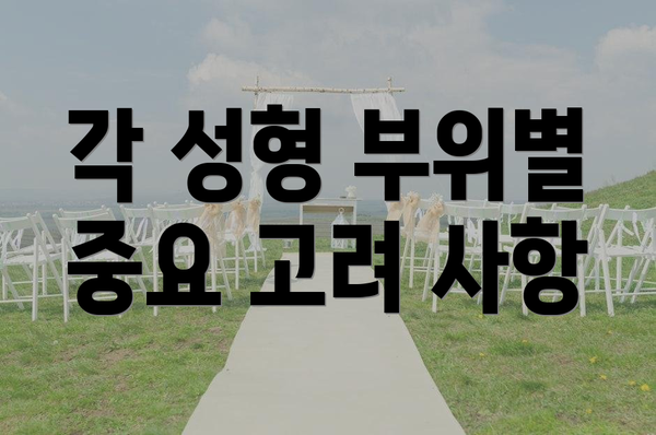 각 성형 부위별 중요 고려 사항