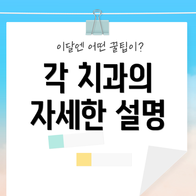 각 치과의 자세한 설명