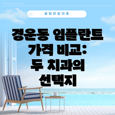 경운동 임플란트 가격 비교:  두 치과의 선택지