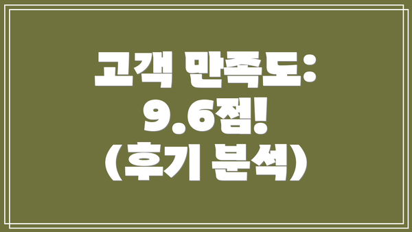 고객 만족도: 9.6점! (후기 분석)