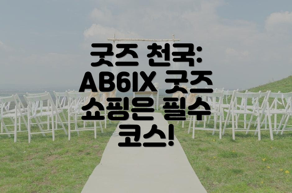 굿즈 천국: AB6IX 굿즈 쇼핑은 필수 코스!