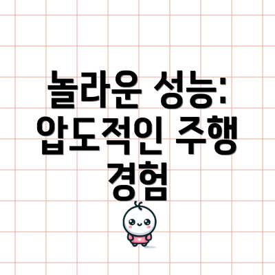 놀라운 성능: 압도적인 주행 경험