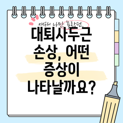 대퇴사두근 손상, 어떤 증상이 나타날까요?