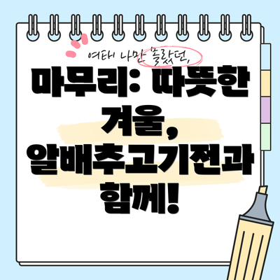 마무리: 따뜻한 겨울, 알배추고기전과 함께!