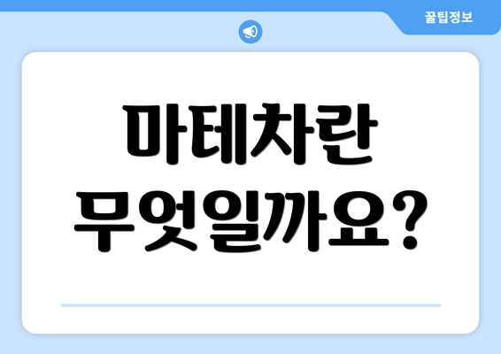 마테차란 무엇일까요?
