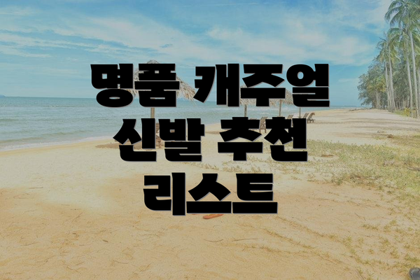 명품 캐주얼 신발 추천 리스트
