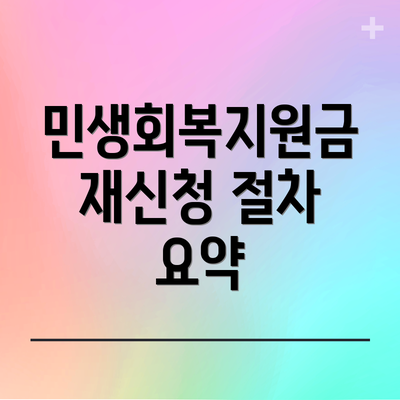 민생회복지원금 재신청 절차 요약