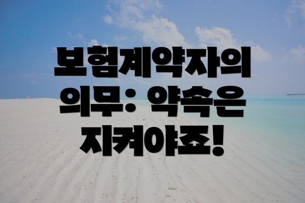 보험계약자의 의무: 약속은 지켜야죠!