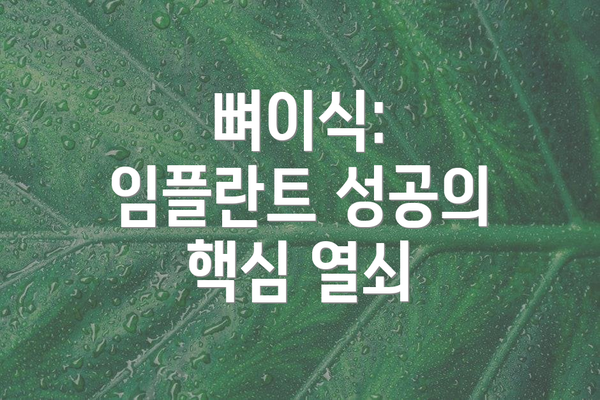 뼈이식: 임플란트 성공의 핵심 열쇠