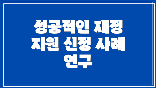 성공적인 재정 지원 신청 사례 연구