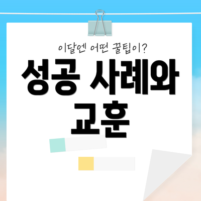 성공 사례와 교훈