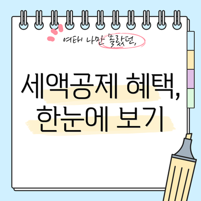 세액공제 혜택, 한눈에 보기