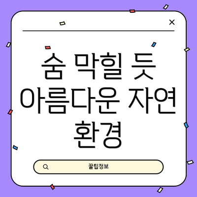 숨 막힐 듯 아름다운 자연 환경